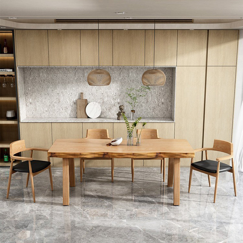 Modern 1/2/5/6/7 Pieces Dining Set Solid Wood Legs Dining Furniture Items in Natural Clearhalo 'Dining Room Sets' 'Dining Tables & Seating' 'dining_room_set' 'furn' 'furn_dining_room_set' 'Furniture' 'Kitchen & Dining Furniture' 5562846