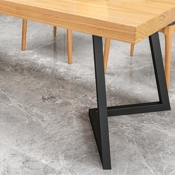 Rectangle 1/2/5/6/7 Pieces Dining Set Modern Double Pedestal Dinette Set Clearhalo 'Dining Room Sets' 'Dining Tables & Seating' 'dining_room_set' 'furn' 'furn_dining_room_set' 'Furniture' 'Kitchen & Dining Furniture' 5562883