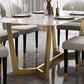 Glam Sintered Stone Dining Set Rectangle 1/4/5/6/7 Pieces Dining Set for Dining Areas