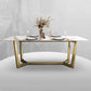 Glam Sintered Stone Dining Set Rectangle 1/4/5/6/7 Pieces Dining Set for Dining Areas
