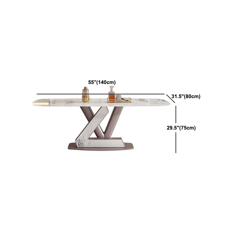 Modern Sintered Stone Dining Table Set 1/2/5/7 Pieces Rectangle Dining Set Clearhalo 'Dining Room Sets' 'Dining Tables & Seating' 'dining_room_set' 'furn' 'furn_dining_room_set' 'Furniture' 'Kitchen & Dining Furniture' 5562947