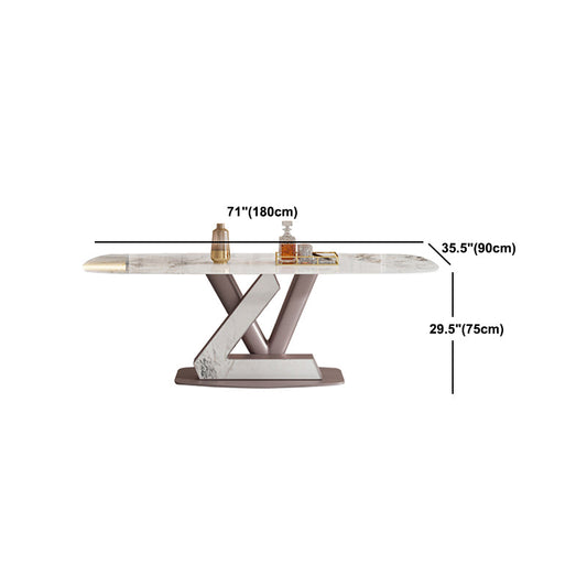 Modern Sintered Stone Dining Table Set 1/2/5/7 Pieces Rectangle Dining Set Clearhalo 'Dining Room Sets' 'Dining Tables & Seating' 'dining_room_set' 'furn' 'furn_dining_room_set' 'Furniture' 'Kitchen & Dining Furniture' 5562949