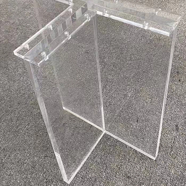 Rechteckstein Esstisch zeitgenössischer Esstisch mit doppelter Sockelbasis