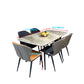 Stone Top Dining Table Contemporary Rectangle Dining Table with 4 Legs in Black