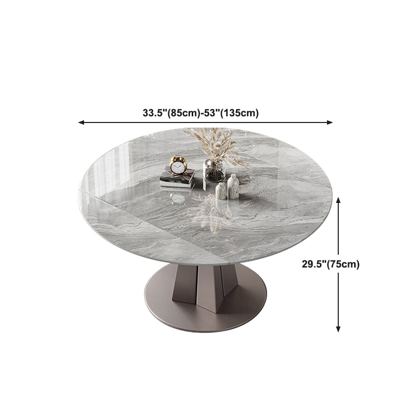 Stone Top Dining Table Round Dining Table with Pedestal Base