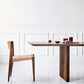 Natural Solid Wood Dining Table Modern Brown Furniture with Double Pedestal for Home