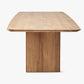 Natural Solid Wood Dining Table Modern Brown Furniture with Double Pedestal for Home