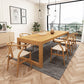 Natural Dining Table with Sled Base Rectangle Modern Solid Wood Dining Site Table