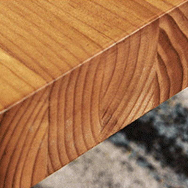 Natural Dining Table with Sled Base Rectangle Modern Solid Wood Dining Site Table