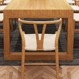 Natural Dining Table with Sled Base Rectangle Modern Solid Wood Dining Site Table