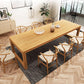 Natural Dining Table with Sled Base Rectangle Modern Solid Wood Dining Site Table