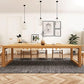 Natural Dining Table with Sled Base Rectangle Modern Solid Wood Dining Site Table