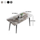 Stone Top Table 4 Legs Rectangle Dining Table for Home Kitchen Dinner Clearhalo 'Dining Tables & Seating' 'Dining Tables' 'dining_table' 'furn' 'furn_dining_table' 'Furniture' 'Kitchen & Dining Furniture' 5563198