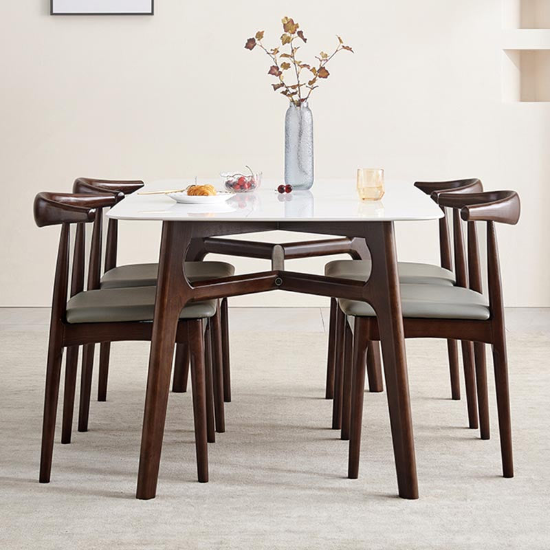 Mitte des Jahrhunderts Rechteck Esstisch Weißer Stein Top Stativ Basis Esstisch