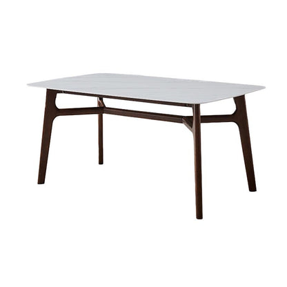 Mitte des Jahrhunderts Rechteck Esstisch Weißer Stein Top Stativ Basis Esstisch