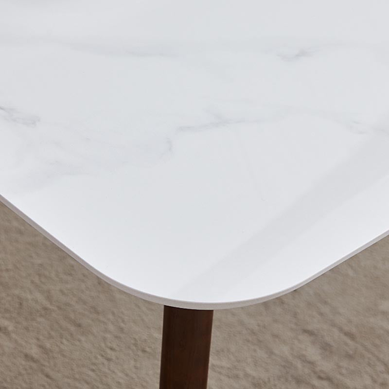 Mitte des Jahrhunderts Rechteck Esstisch Weißer Stein Top Stativ Basis Esstisch