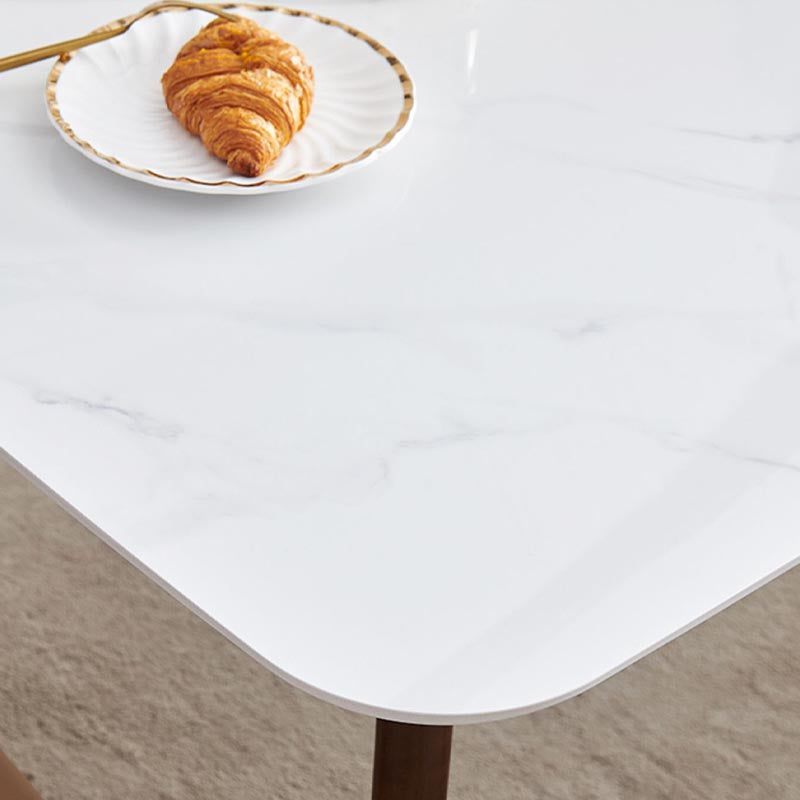 Mitte des Jahrhunderts Rechteck Esstisch Weißer Stein Top Stativ Basis Esstisch