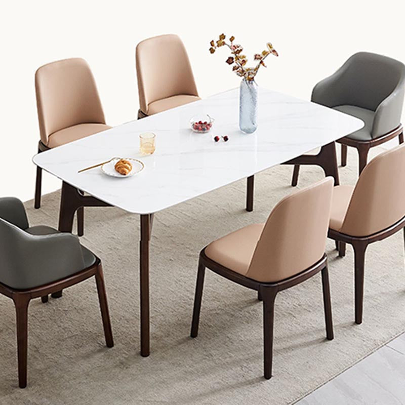 Mitte des Jahrhunderts Rechteck Esstisch Weißer Stein Top Stativ Basis Esstisch