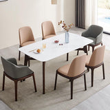 Mitte des Jahrhunderts Rechteck Esstisch Weißer Stein Top Stativ Basis Esstisch