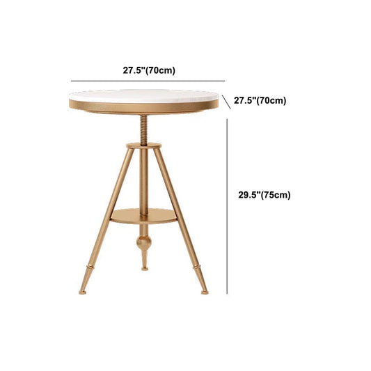 Traditional Luxury Round Dining Table Marble Top Table with Gold Metal Base