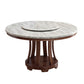 Sintered Stone Dining Table Modern White Convertible Furniture with Pedestal Base for Home