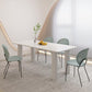 Modern Rectangle Dining Room Collection Stone and Wood Fixed Dinner Table White 63"L x 31.5"W x 29.5"H Without Chairs Clearhalo 'Dining Tables & Seating' 'Dining Tables' 'dining_table' 'furn' 'furn_dining_table' 'Furniture' 'Kitchen & Dining Furniture' 5563317