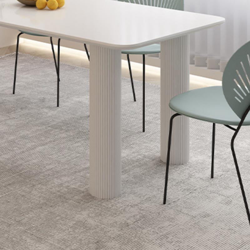Modern Rectangle Dining Room Collection Stone and Wood Fixed Dinner Table Clearhalo 'Dining Tables & Seating' 'Dining Tables' 'dining_table' 'furn' 'furn_dining_table' 'Furniture' 'Kitchen & Dining Furniture' 5563320