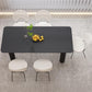 Modern Rectangle Dining Room Collection Stone and Wood Fixed Dinner Table Clearhalo 'Dining Tables & Seating' 'Dining Tables' 'dining_table' 'furn' 'furn_dining_table' 'Furniture' 'Kitchen & Dining Furniture' 5563328