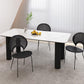 Modern Rectangle Dining Room Collection Stone and Wood Fixed Dinner Table Clearhalo 'Dining Tables & Seating' 'Dining Tables' 'dining_table' 'furn' 'furn_dining_table' 'Furniture' 'Kitchen & Dining Furniture' 5563329