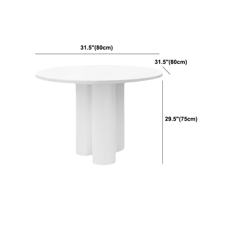 Table de salle à manger ronde Table de cuisine fixe blanche contemporaine
