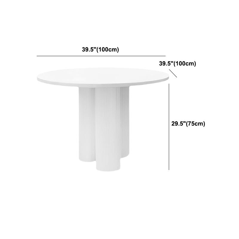 Table de salle à manger ronde Table de cuisine fixe blanche contemporaine
