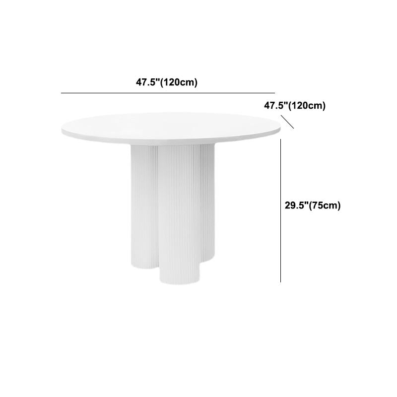 Table de salle à manger ronde Table de cuisine fixe blanche contemporaine