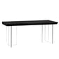 Acrylic Clear Double Pedestal Dining Table Modern Solid Wood Top Dinette Table Black Without Chairs Clearhalo 'Dining Tables & Seating' 'Dining Tables' 'dining_table' 'furn' 'furn_dining_table' 'Furniture' 'Kitchen & Dining Furniture' 5563378