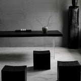 Acrylic Clear Double Pedestal Dining Table Modern Solid Wood Top Dinette Table Clearhalo 'Dining Tables & Seating' 'Dining Tables' 'dining_table' 'furn' 'furn_dining_table' 'Furniture' 'Kitchen & Dining Furniture' 5563386