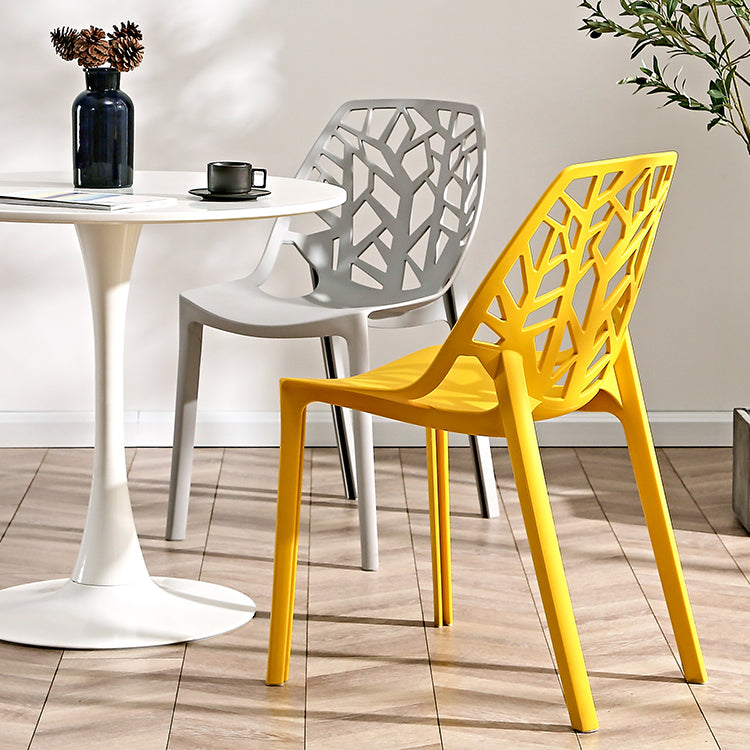 Contemporary Dining Chairs Armless Chair with Plastic Legs for Home