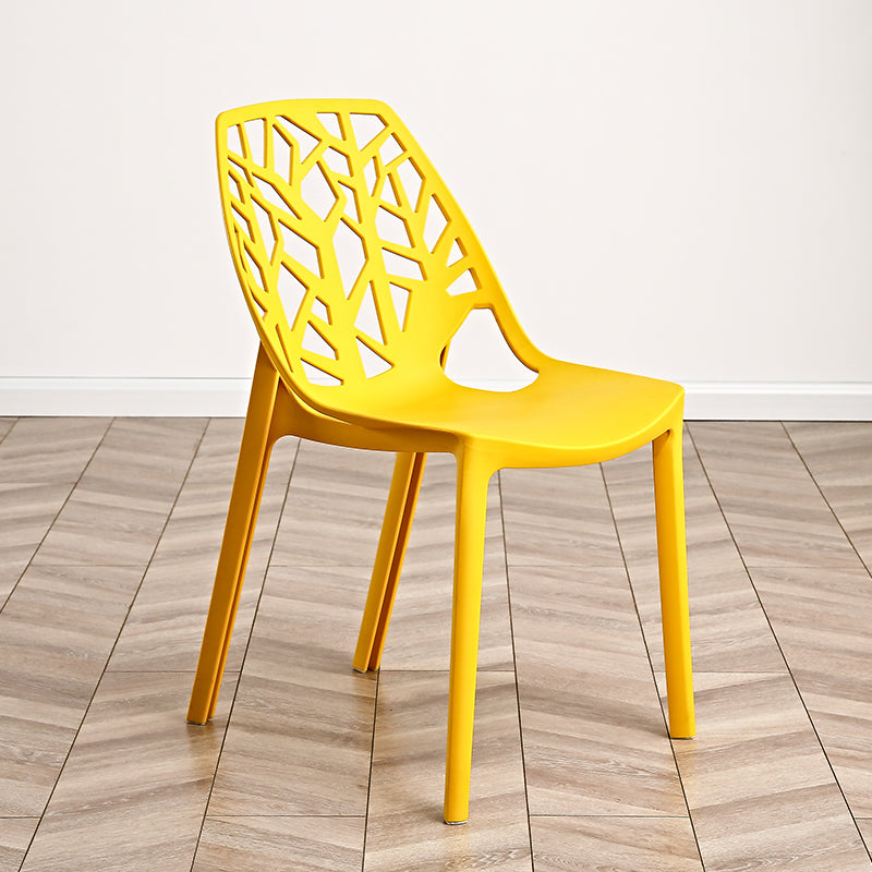 Contemporary Dining Chairs Armless Chair with Plastic Legs for Home