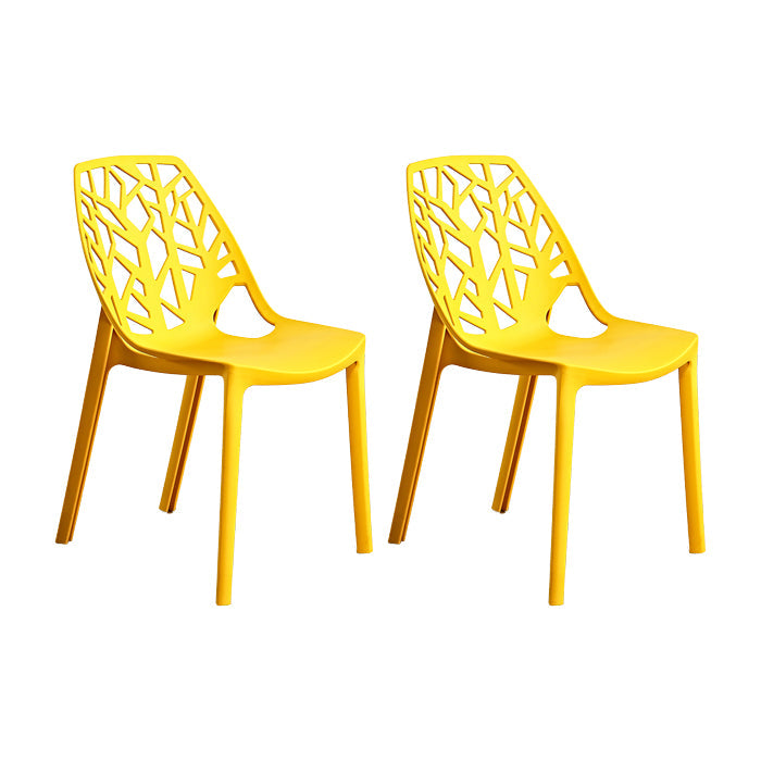 Contemporary Dining Chairs Armless Chair with Plastic Legs for Home