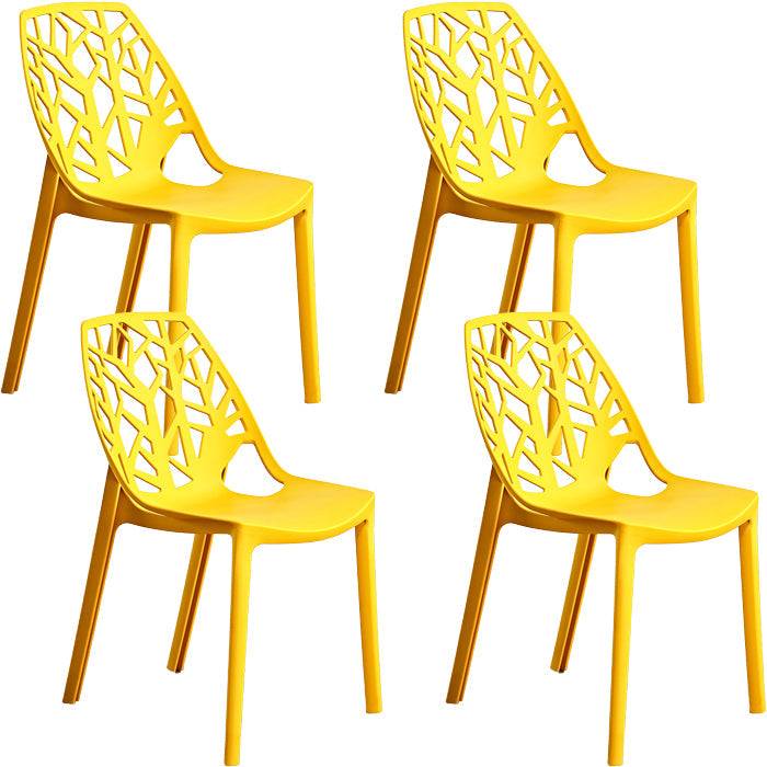 Contemporary Dining Chairs Armless Chair with Plastic Legs for Home