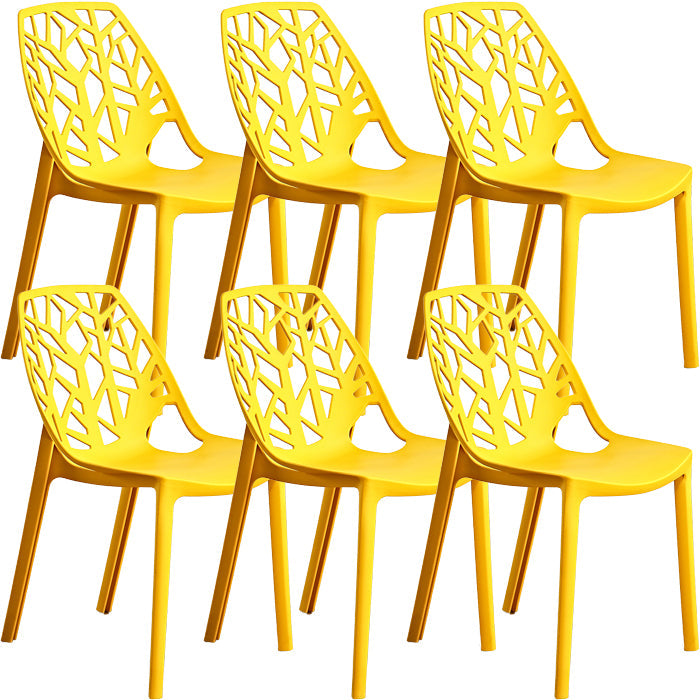 Contemporary Dining Chairs Armless Chair with Plastic Legs for Home