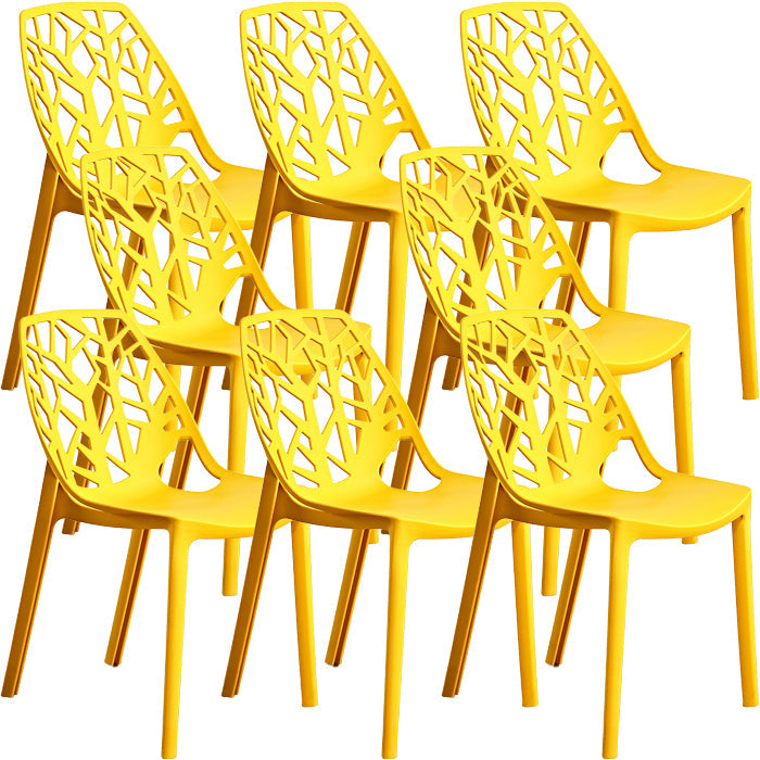 Contemporary Dining Chairs Armless Chair with Plastic Legs for Home