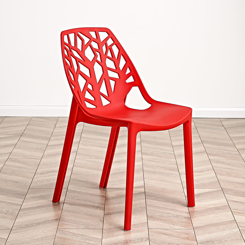 Contemporary Dining Chairs Armless Chair with Plastic Legs for Home