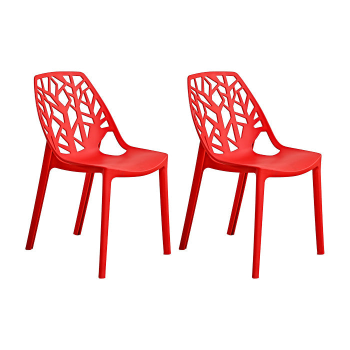 Contemporary Dining Chairs Armless Chair with Plastic Legs for Home