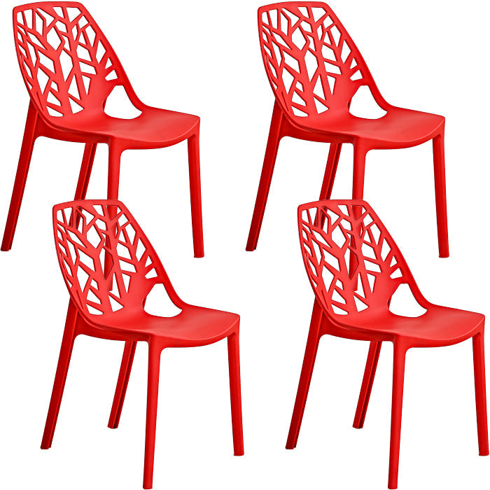 Contemporary Dining Chairs Armless Chair with Plastic Legs for Home