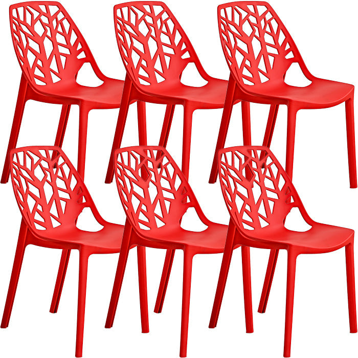 Contemporary Dining Chairs Armless Chair with Plastic Legs for Home