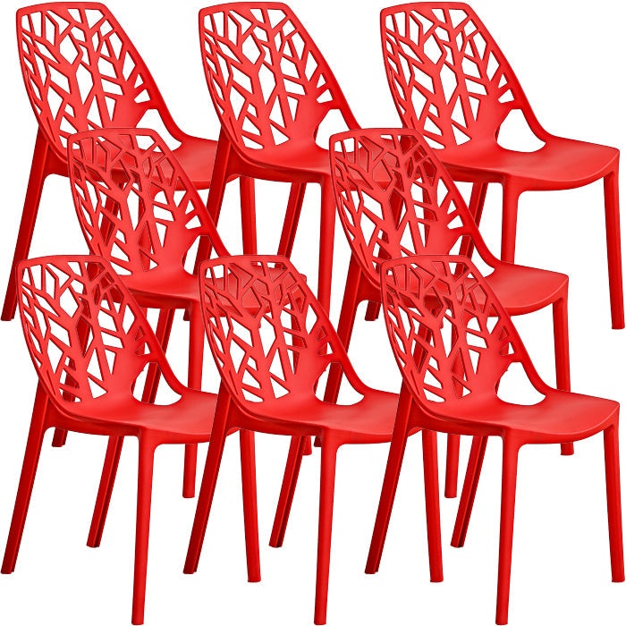 Contemporary Dining Chairs Armless Chair with Plastic Legs for Home