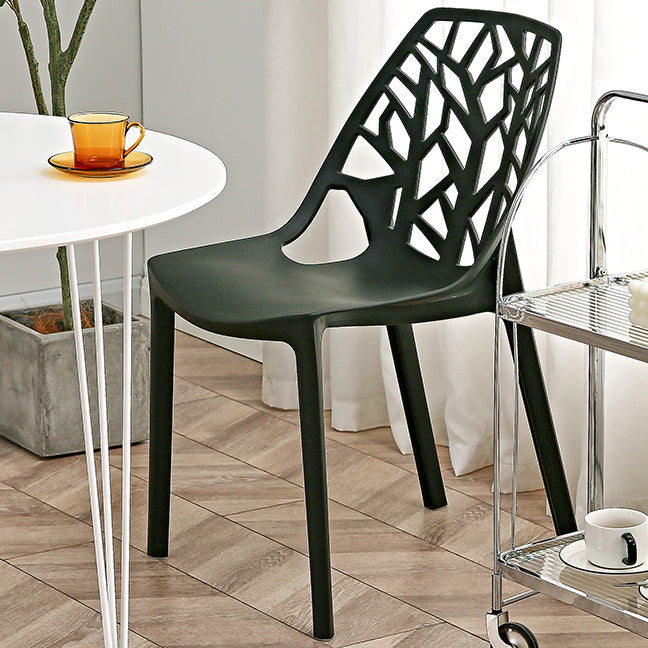 Contemporary Dining Chairs Armless Chair with Plastic Legs for Home