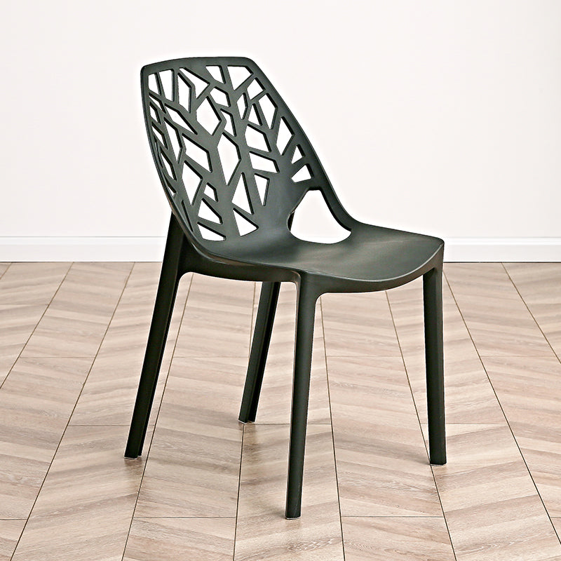 Contemporary Dining Chairs Armless Chair with Plastic Legs for Home