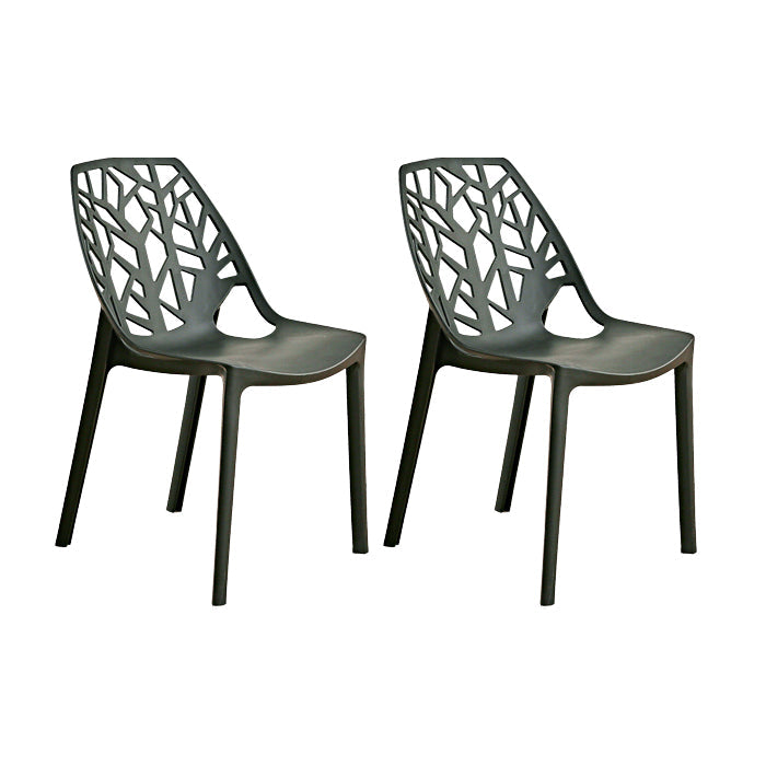 Contemporary Dining Chairs Armless Chair with Plastic Legs for Home