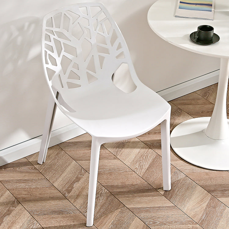 Contemporary Dining Chairs Armless Chair with Plastic Legs for Home