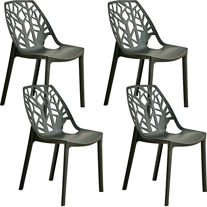 Contemporary Dining Chairs Armless Chair with Plastic Legs for Home